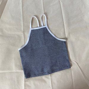 Zara Gray Halter Crop Top Size S